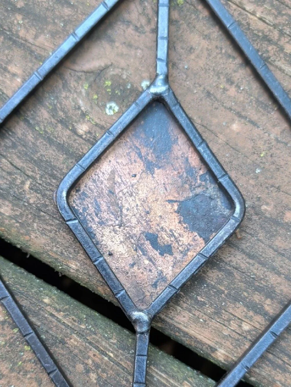 Vintage Geometric Iron Wall Candle Sconces - Black & Copper